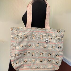 Harajuku Lovers Gray and Pink Tote Bag with Playful Design